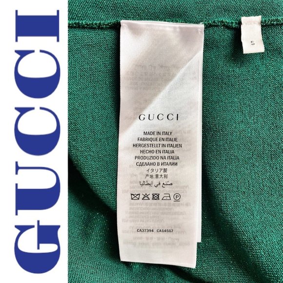 NWT GUCCI Metallic Green Short Sleeve Crew Neck Mini T-Shirt Dress, Size Small - Picture 7 of 13